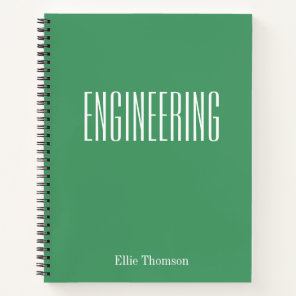 Personalized Engineering Graph Paper Green Name Notebook