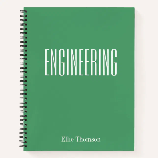 Personalized Engineer Notepad Personalized Engineering Graph Paper Green Name Notebook | Zazzle