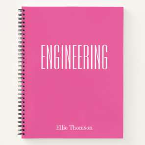 Personalized Engineering Graph Paper Pink Name Notebook