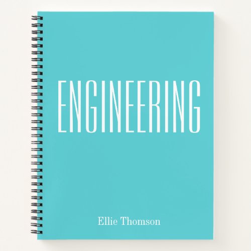 Personalized Engineering Graph Paper Simple Aqua Notebook