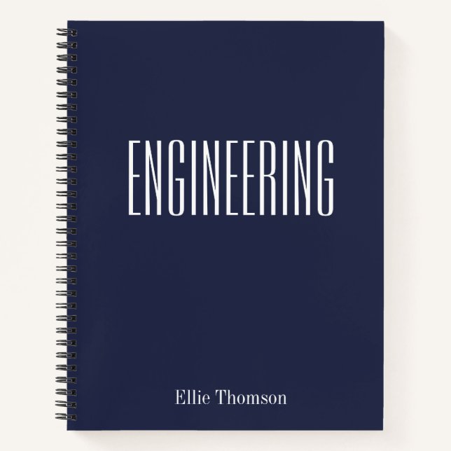 Personalized Engineering Graph Paper Simple Design Notebook (Front)