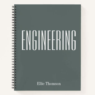 Personalized Engineering Graph Paper Simple Gray Notebook