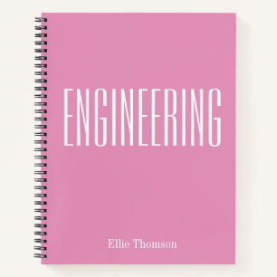 Personalized Engineering Graph Paper Simple Pink Notebook