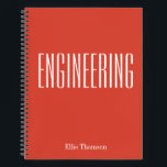 Personalized Engineering Graph Paper Simple Red Notebook<br><div class="desc">A cute,  trendy notebook to take to engineering class or for homework with a simple,  minimalist cover in red and space for the school subject and your name to be personalized.</div>