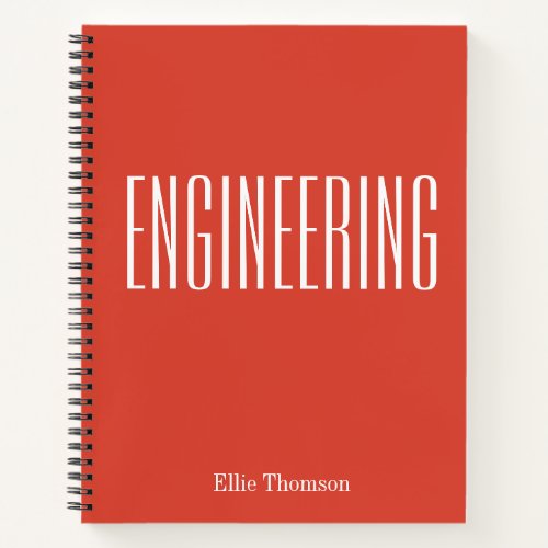Personalized Engineering Graph Paper Simple Red Notebook