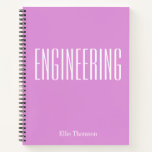 Personalized Engineering Graph Paper Simple Violet Notebook<br><div class="desc">A cute,  trendy notebook to take to engineering class or for homework with a simple,  minimalist cover in pretty violet pink and space for the school subject and your name to be personalized.</div>