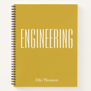 Personalized Engineering Graph Paper Simple Yellow Notebook