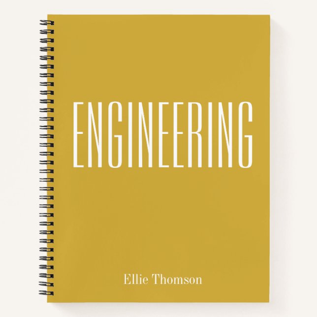 Personalized Engineering Graph Paper Simple Yellow Notebook (Front)