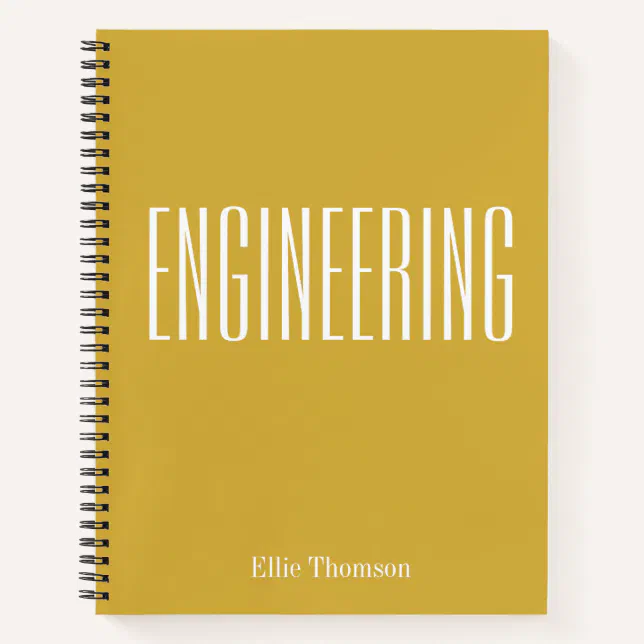 Personalized Engineering Graph Paper Simple Yellow Notebook | Zazzle