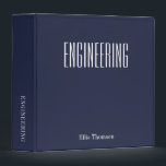 Personalized Engineering Minimalist Navy School 3 Ring Binder<br><div class="desc">Personalized Engineering Minimalist Navy School Binder</div>