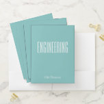 Personalized Engineering Simple Design Aqua Blue Pocket Folder<br><div class="desc">A cute,  trendy custom set of pocket folders to take to engineering class or for homework with a simple,  minimalist cover in pretty aqua blue and space for the school subject and your name to be personalized.</div>