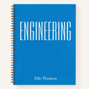 Personalized Engineering Simple Graph Paper Blue Notebook