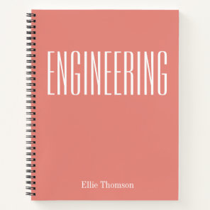 Personalized Engineering Simple Graph Paper Coral Notebook