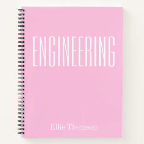 Personalized Engineering Simple Graph Paper Pink Notebook