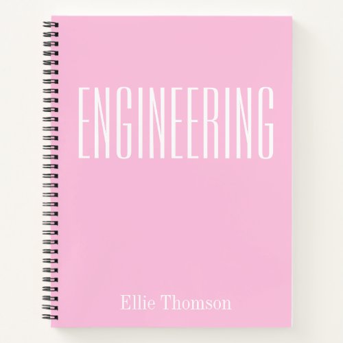 Personalized Engineering Simple Graph Paper Pink Notebook