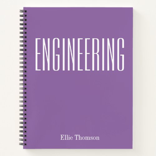 Personalized Engineering Simple Graph Paper Purple Notebook