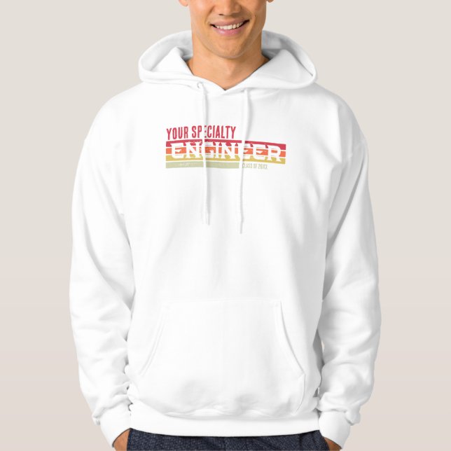 Personalized Engineering Specialty Graduation Year Hoodie (Front)
