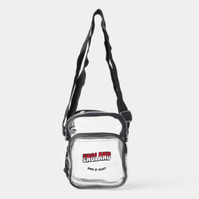 Personalized England Pride Edition Clear Crossbody Bag (Front)