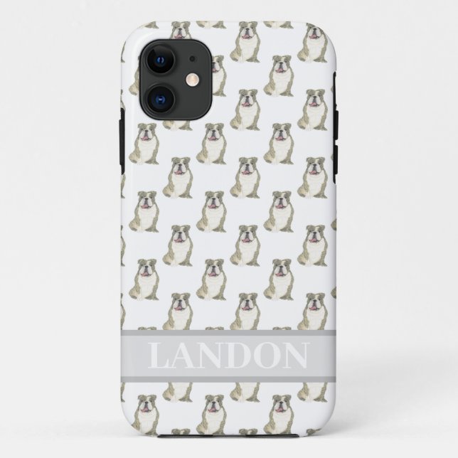 Personalized English Bulldog (Brindle)  Case-Mate iPhone Case (Back)