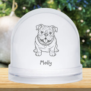 Personalized English Bulldog Dog Christmas Snow Globe