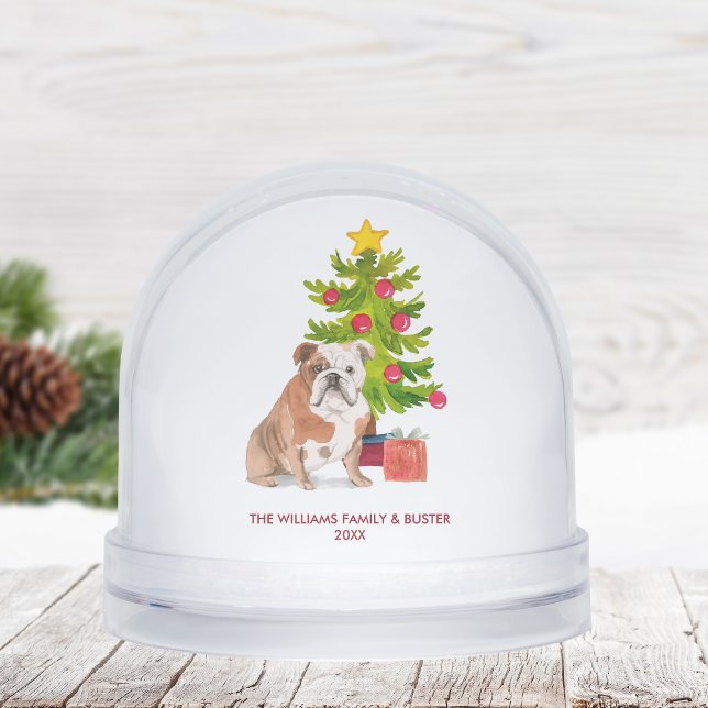 Personalized English Bulldog Dog Snow Globe (Creator Uploaded)