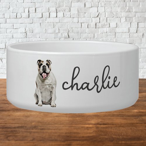 Personalized English Bulldog Food Bowl