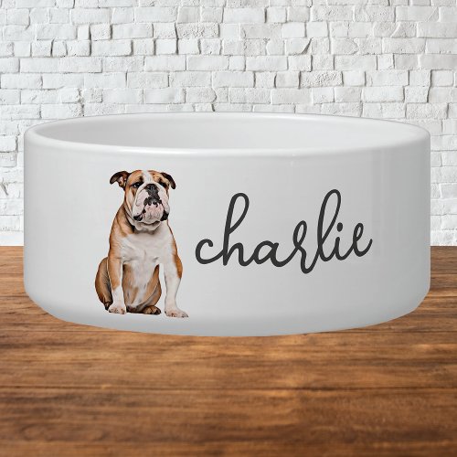 Personalized English Bulldog Food Bowl