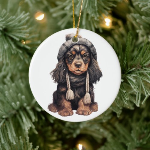 Personalized English Cocker Spaniel Dog Art Ceramic Ornament