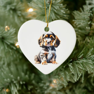 Personalized English Cocker Spaniel Puppy Ceramic Ornament