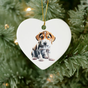 Personalized English Foxhound Puppy Ceramic Ornament