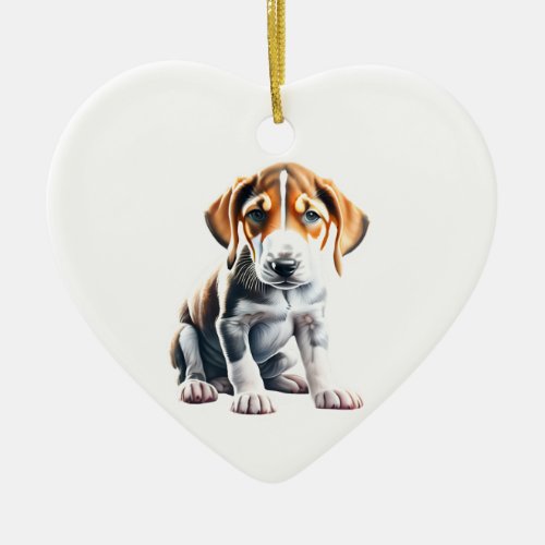 Personalized English Foxhound Puppy Ceramic Ornament