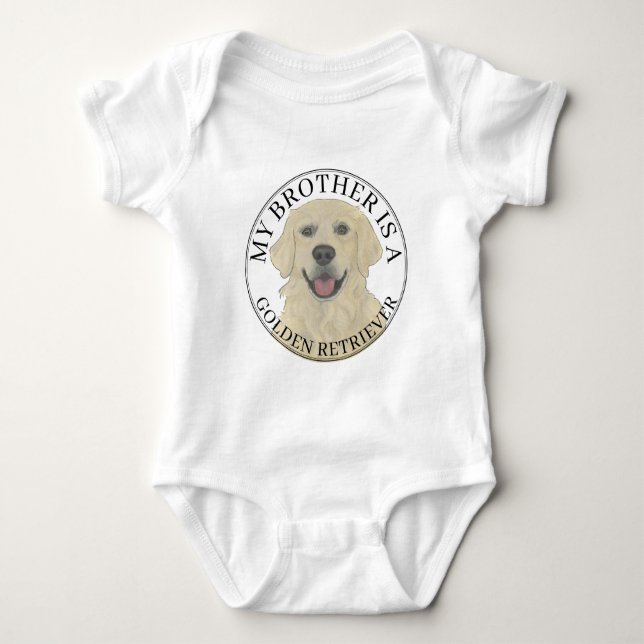 Personalized English Golden Retriever Baby Bodysuit (Front)