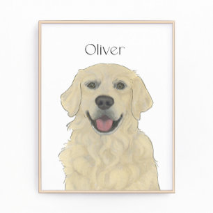 Personalized English Golden Retriever Dog Art Photo Print