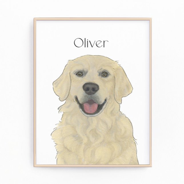 Personalized English Golden Retriever Dog Art Photo Print (Creator Uploaded)