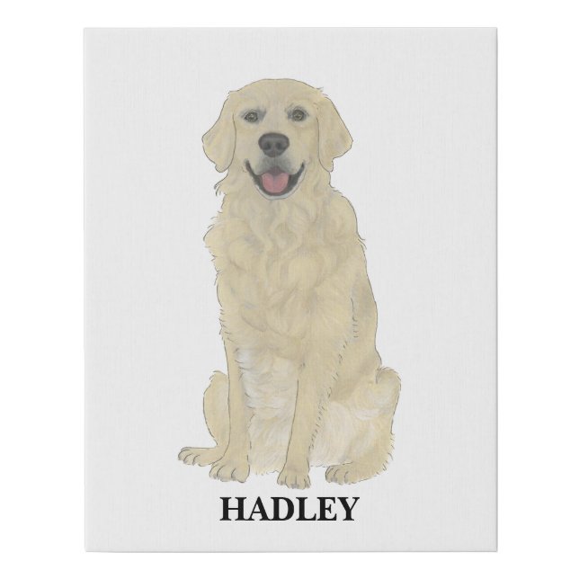 Personalized English Golden Retriever Dog  Faux Canvas Print (Front)
