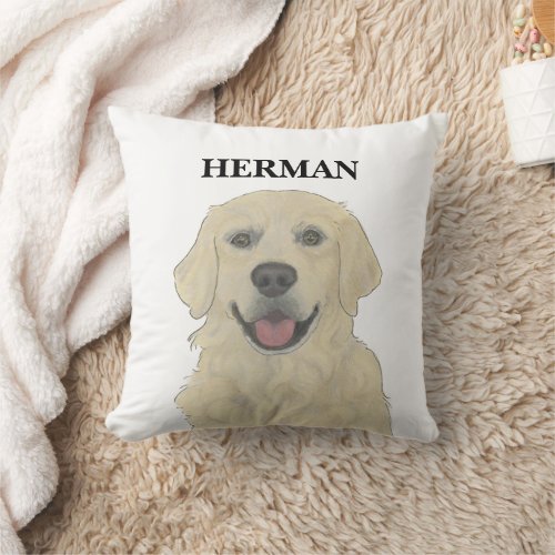 Personalized English Golden Retriever Dog Throw Pillow