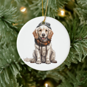 Personalized English Setter Dog Ceramic Ornament