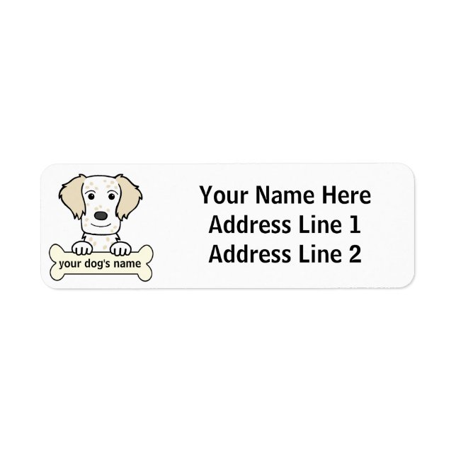 Personalized English Setter Label (Front)