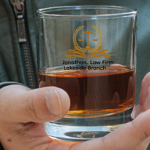 Personalized engrave Law firm office Whiskey Glass