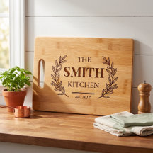 Personalized Engraved Family Kitchen Bamboo Gift