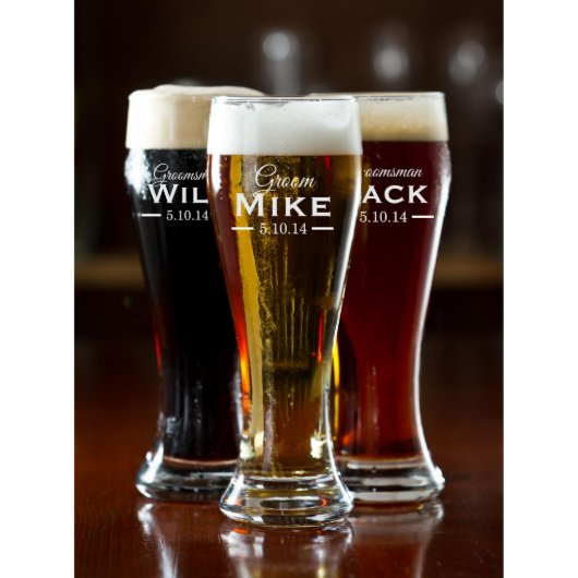 Personalized Engraved Pilsner Glass (Single) (Front)