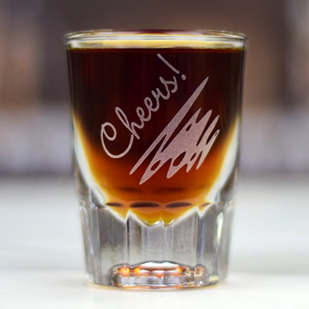 Personalized Engraved Shot Glass "Cheers!" Zazzle