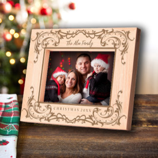 Personalized Engraved Wood Christmas Picture Frame Frames