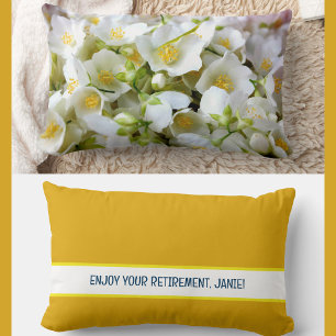 Personalized Enjoy Your Retirement Jasmine Flowers Lumbar Pillow