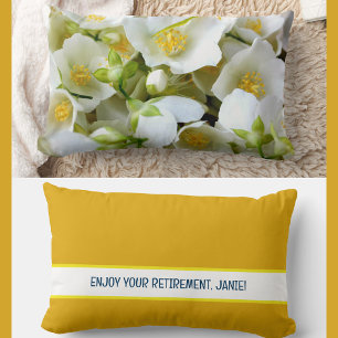 Personalized Enjoy Your Retirement Jasmine Flowers Lumbar Pillow