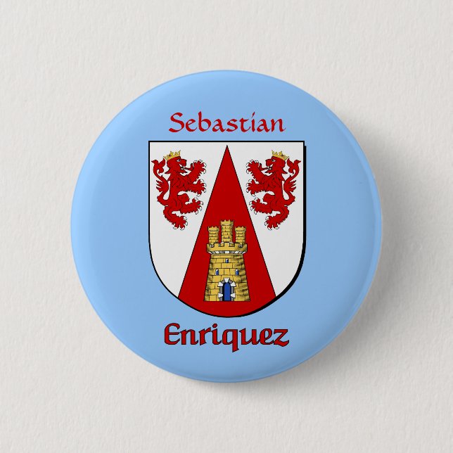 Personalized Enriquez Historical Shield Button (Front)