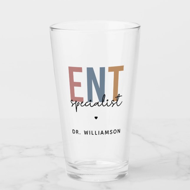Personalized ENT Doctor ENT Specialist Glass (Front)