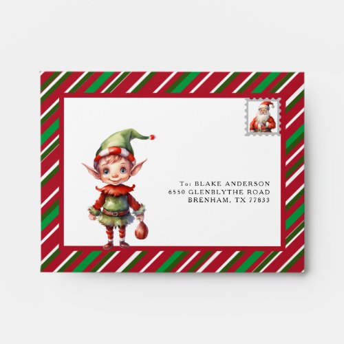 Personalized envelope from Elf Christmas 