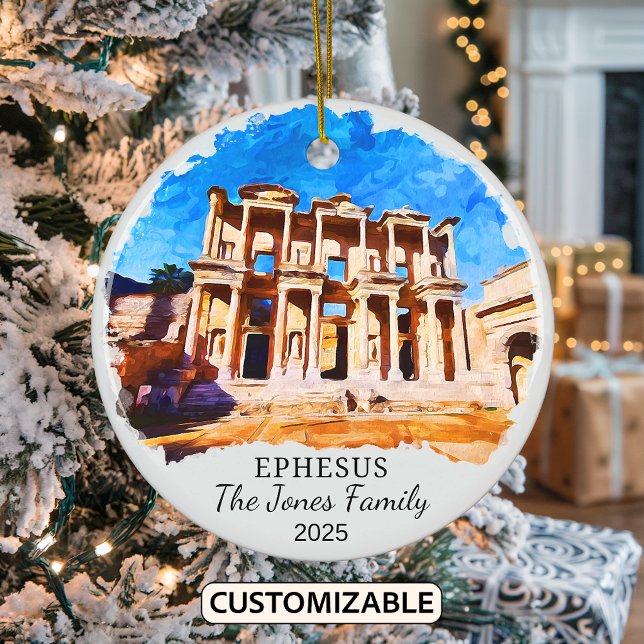 Personalized Ephesus Ornament, Turkey Ceramic Ornament (Creator Uploaded)