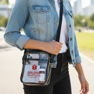 Personalized Epilepsy Emergency Essentials Clear Crossbody Bag